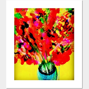 Red Flowers Bouquet Posters and Art